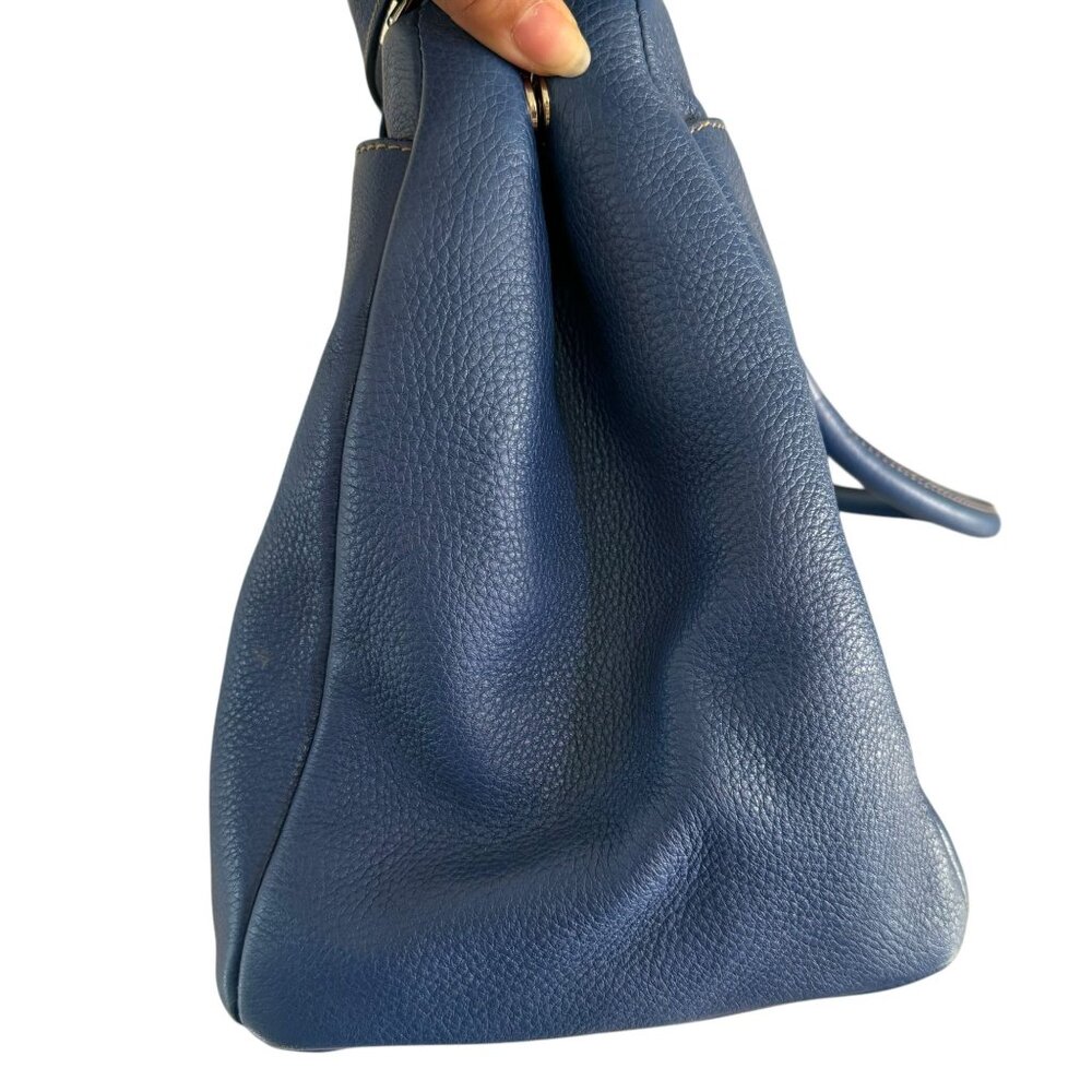 Prada Vitello Daino Baulette Cobalto w/ Crossbody Strap Leather Tote - Picture 3 of 13
